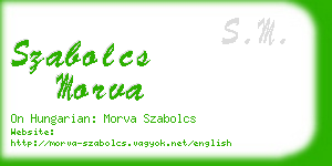 szabolcs morva business card